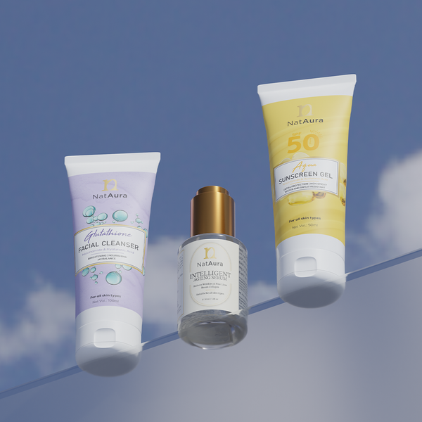 Detan Kit - Coffee Face Scrub, Intelligent Ageing Serum, Aqua Sunscreen Gel